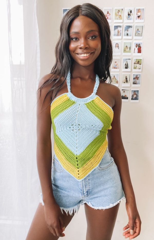 Valencia Crochet Top Green Multi Hot on Sale - Image 3