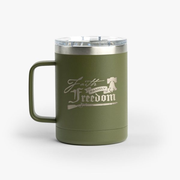 Faith Family Freedom Mug - Green For Sale